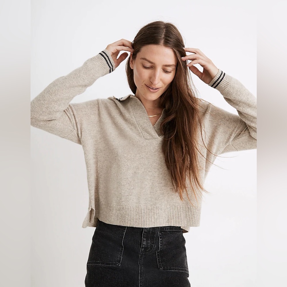 Madewell Tipped Davie Polo Sweater